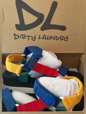 Dirty Laundry Women Multicolored Strap Sandals - Blue, Red, Yellow, Green